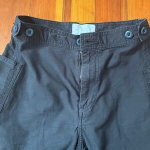 Everlane The Fatigue Barrel Pant 0 black organic cotton & linen